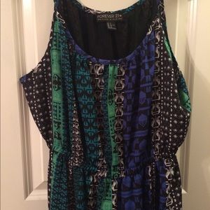 Blue & Green Forever 21+ Maxi Dress